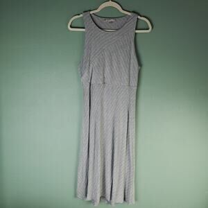 Athleta Womens Gray Satorin High Neck Mix Stripe Dress Size Large Tall LT